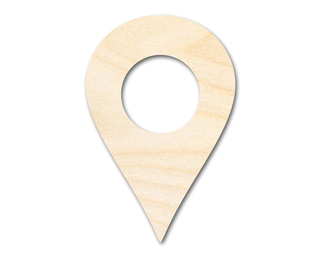 Unfinished Wood Map Pin Shape | DIY Craft Cutout | up to 46" DIY