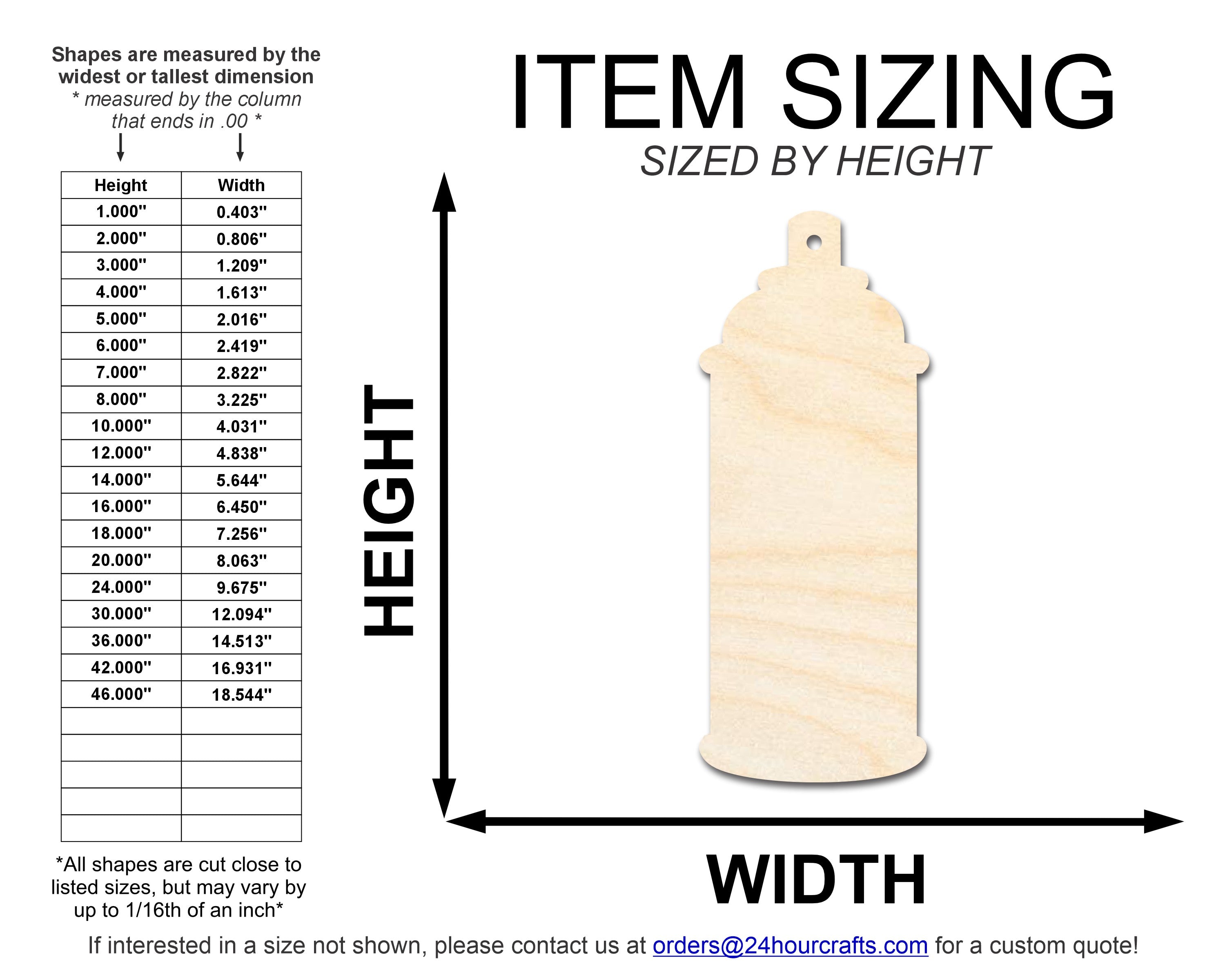 Unfinished Wood Spray Can Shape | DIY Craft Cutout | up to 46" DIY