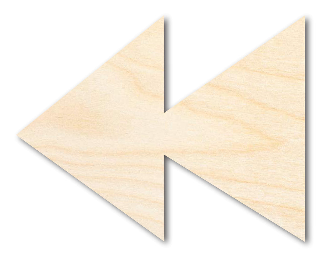 Unfinished Wood Rewind Shape | DIY Craft Cutout | up to 46" DIY