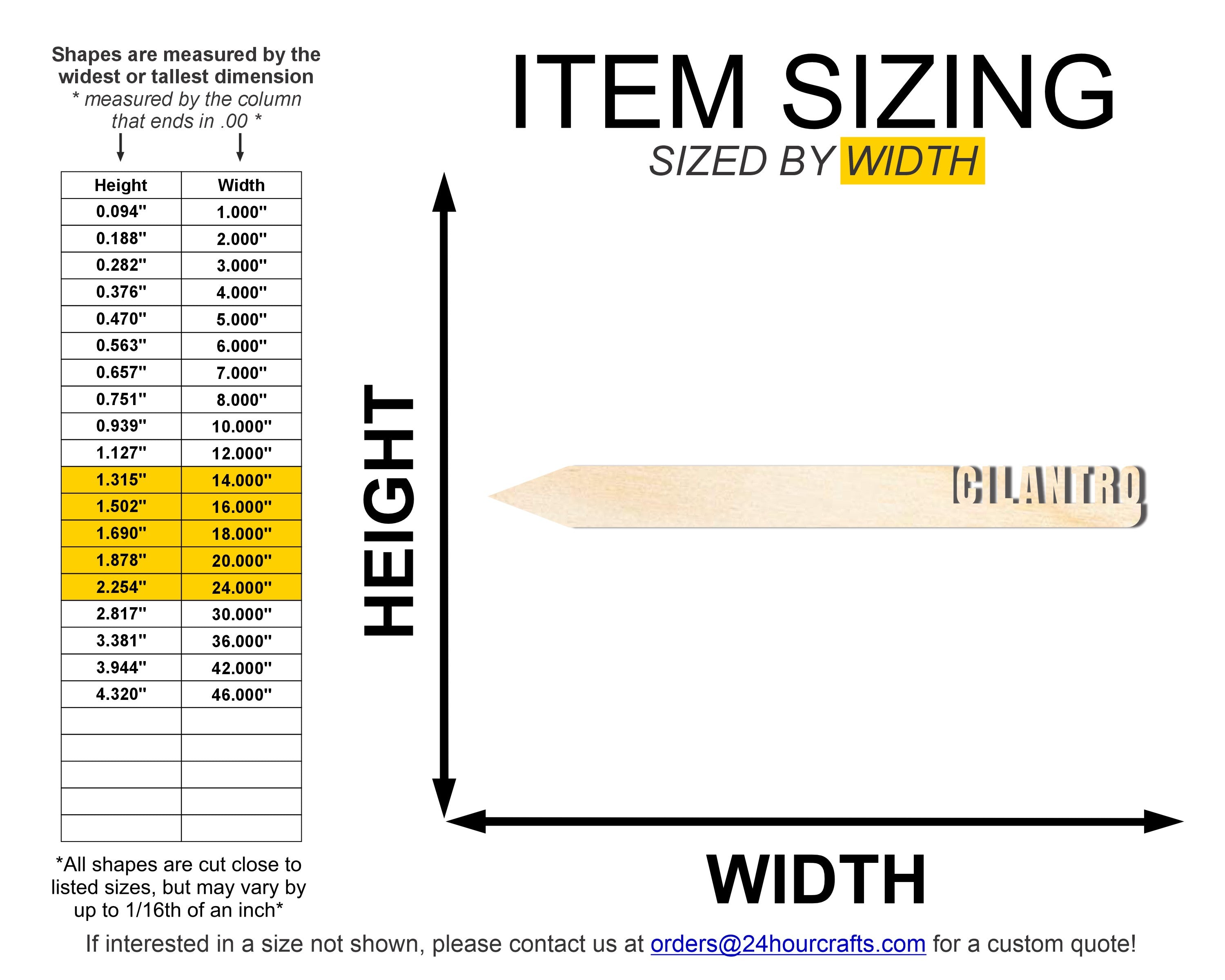 Unfinished Wood Cilantro Garden Stake | DIY Craft Cutout | up to 24" DIY