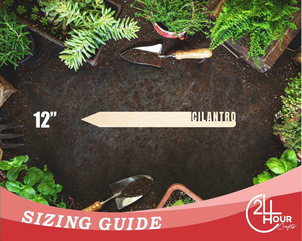 Unfinished Wood Cilantro Garden Stake | DIY Craft Cutout | up to 24" DIY
