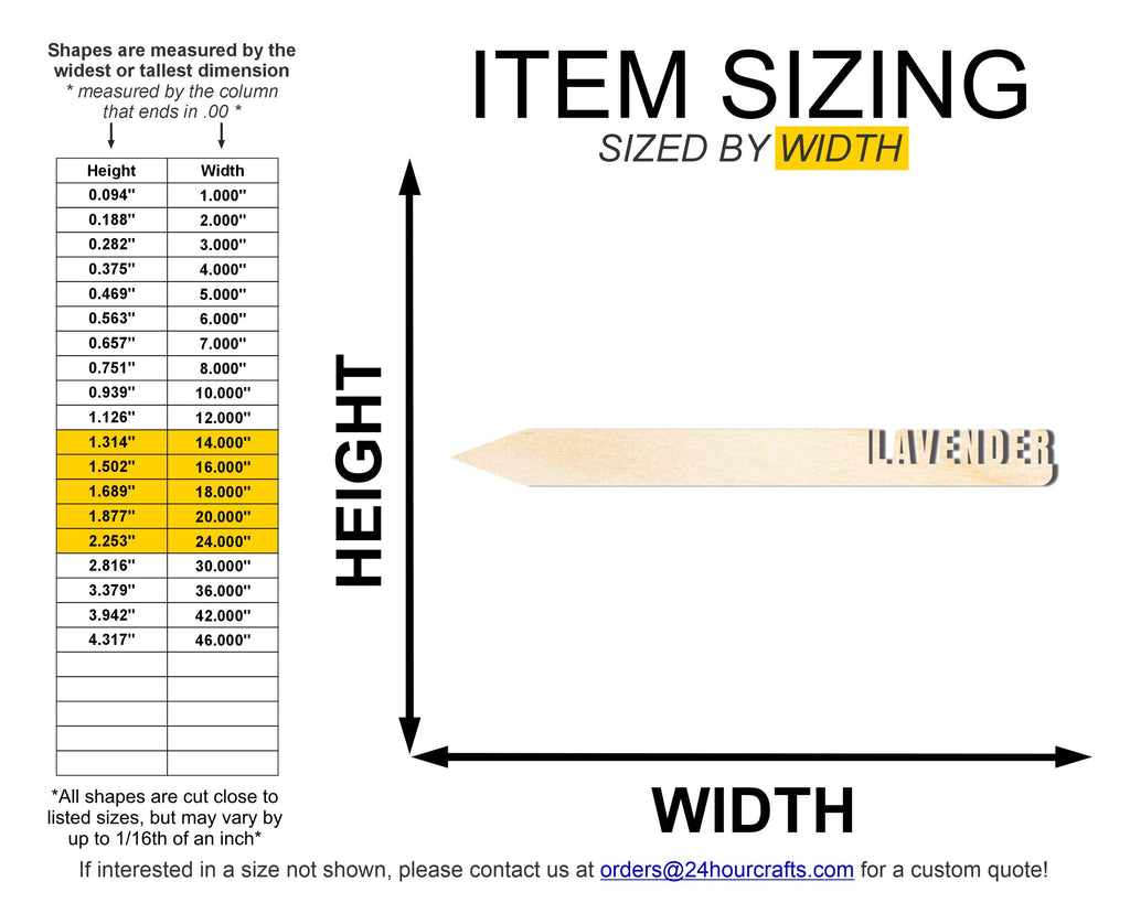Unfinished Wood Lavender Garden Stake | DIY Craft Cutout | up to 24" DIY