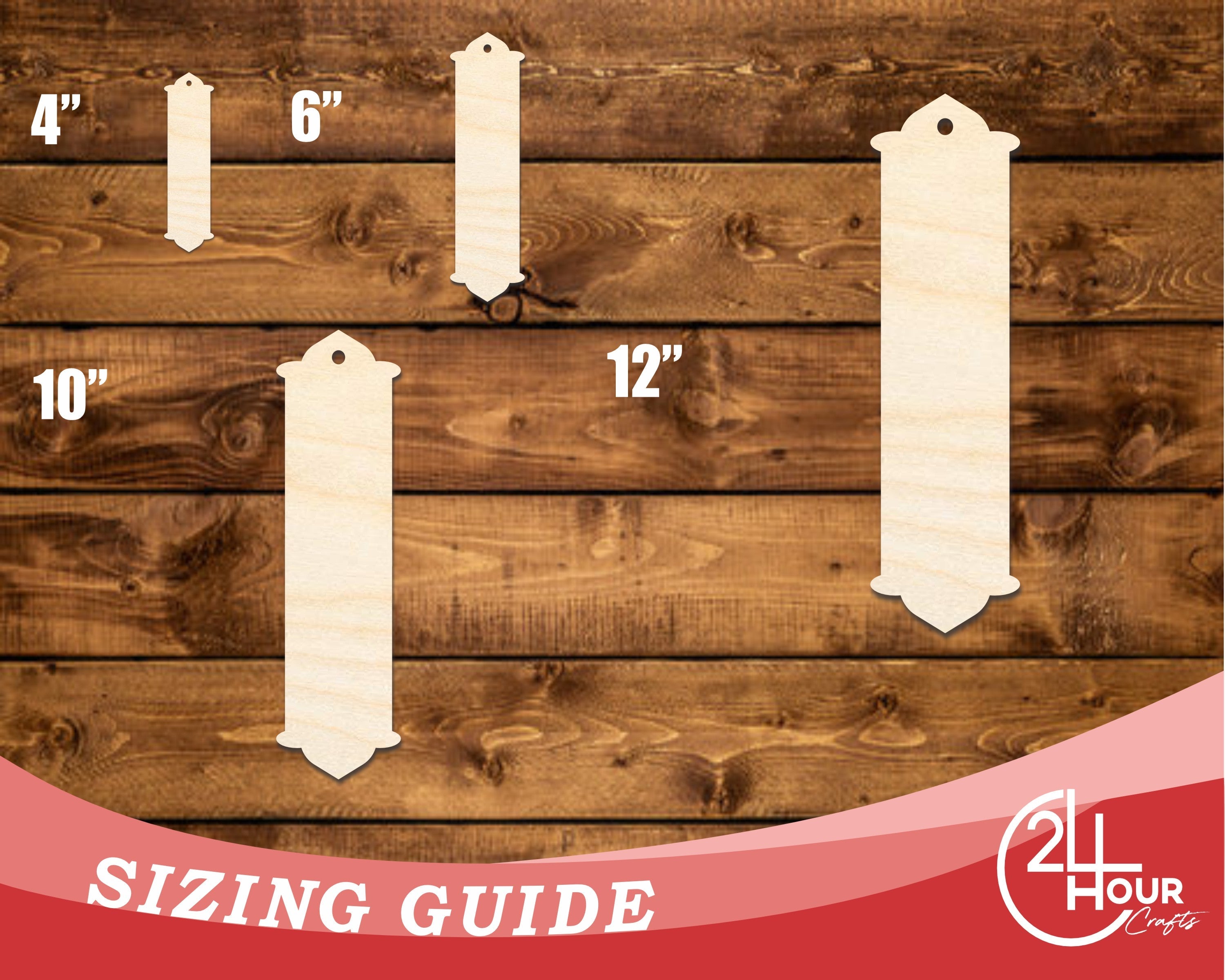 Unfinished Wood Twin Peak Bookmark Shape | DIY Craft Cutout | up to 12" DIY