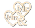 Unfinished Wood Mr. and Mrs. Hearts Shape | DIY Craft Cutout | up to 46" DIY