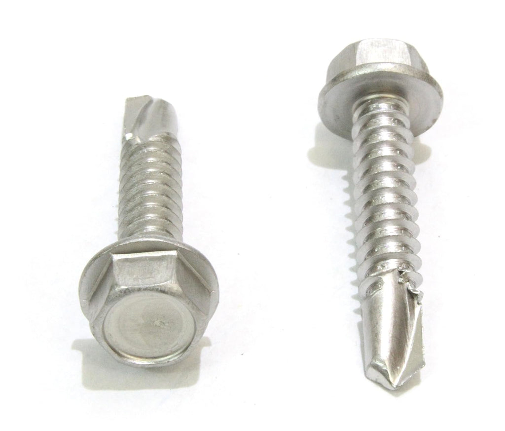 Premium No. 14 X 1-1/2" Stainless Steel Self-Drilling Screws - 50 Pack, TEK Screws with No. 3 Point, Plain Finish