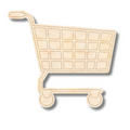 Unfinished Wood Etched Shopping Cart Shape | Paint By Line Crafts | up to 30" DIY