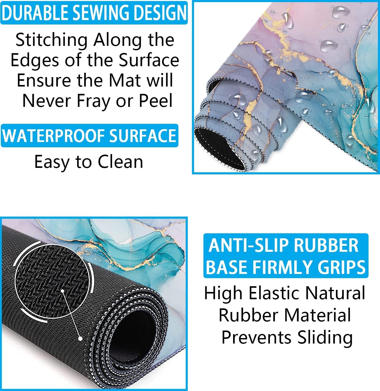 Ergonomic 4-in-1 Desk Mat & Mouse Pad Set with Wrist Rest - Perfect for Gaming & Office Use!