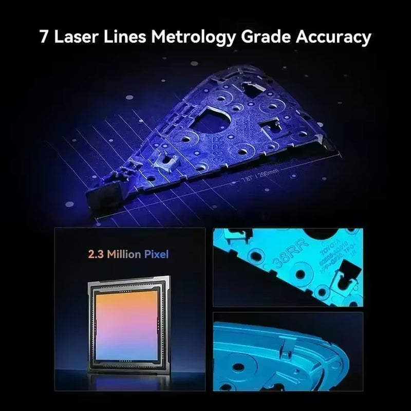 3D Scanner Cr-Scan Raptor Multiple-Line Blue NIR 0.02Mm Accuracy 60FPS Anti-Shake Tracking Scanning 24Bit Color Scanner