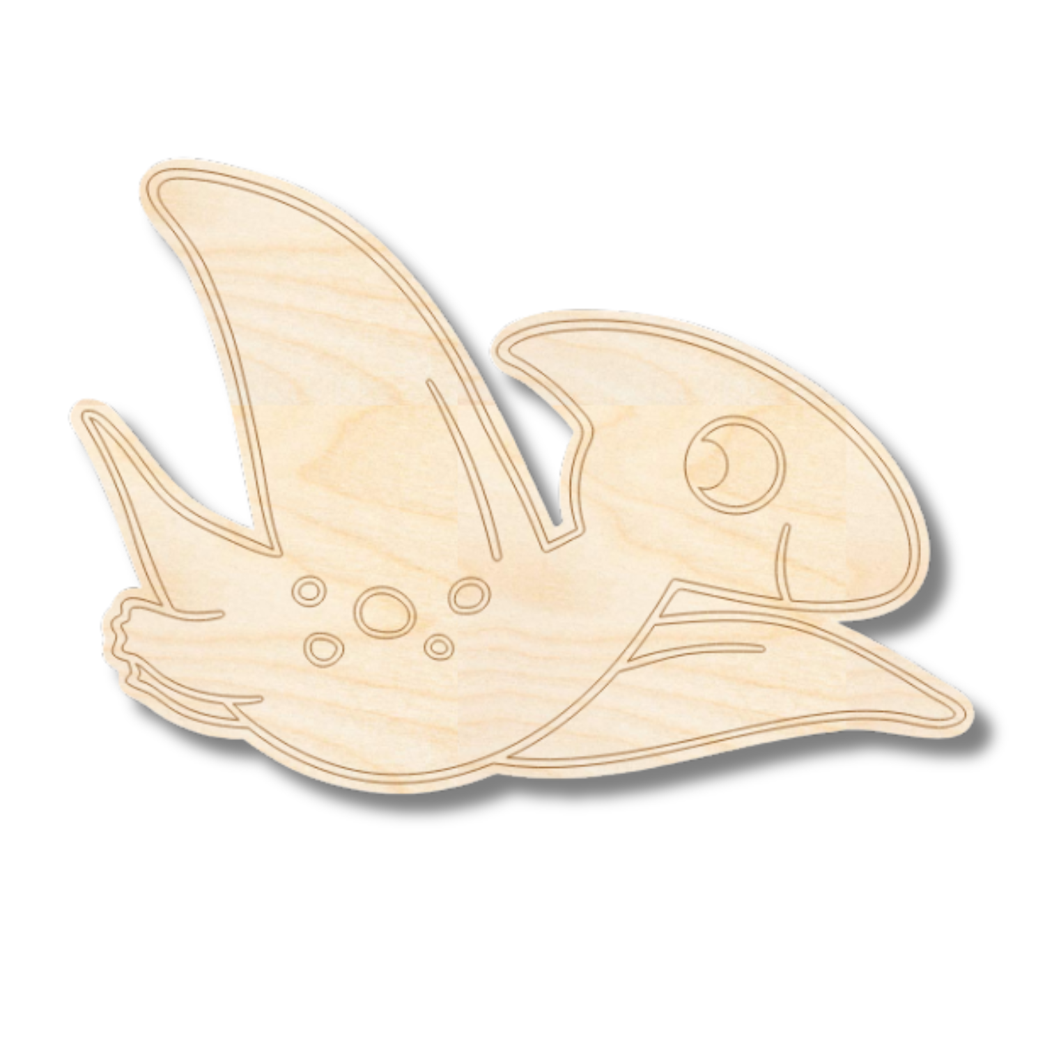 Unfinished Wood Etched Pteranodon Shape | Paint By Line Crafts | up to 30" DIY