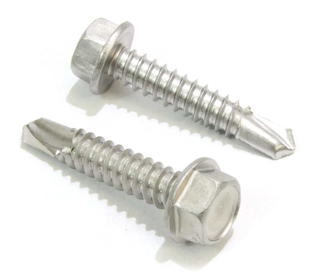 Premium No. 14 X 1-1/2" Stainless Steel Self-Drilling Screws - 50 Pack, TEK Screws with No. 3 Point, Plain Finish