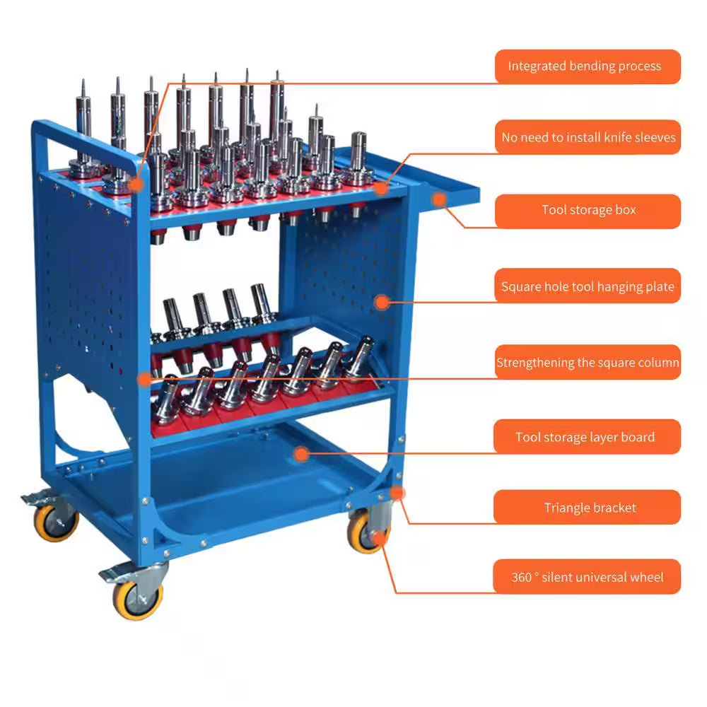 Tool Cart 40-Taper Tool Holder CNC Tool Cart CAT40 Tool Trolley BT40 Service Carts CNC Machine Tool Service Cart