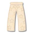 Unfinished Wood Etched Pajama Bottom Shape | Paint By Line Crafts | up to 30" DIY