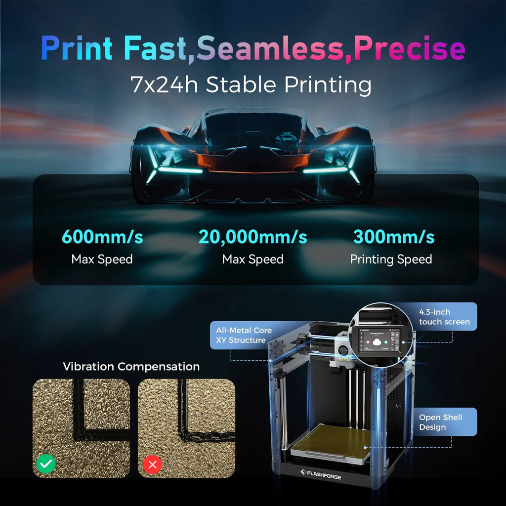 AD5X 3D Printer, Multi-Color Printer & 600Mm/S High Speed, 1Count, 8.7 X 8.7 X 8.7"