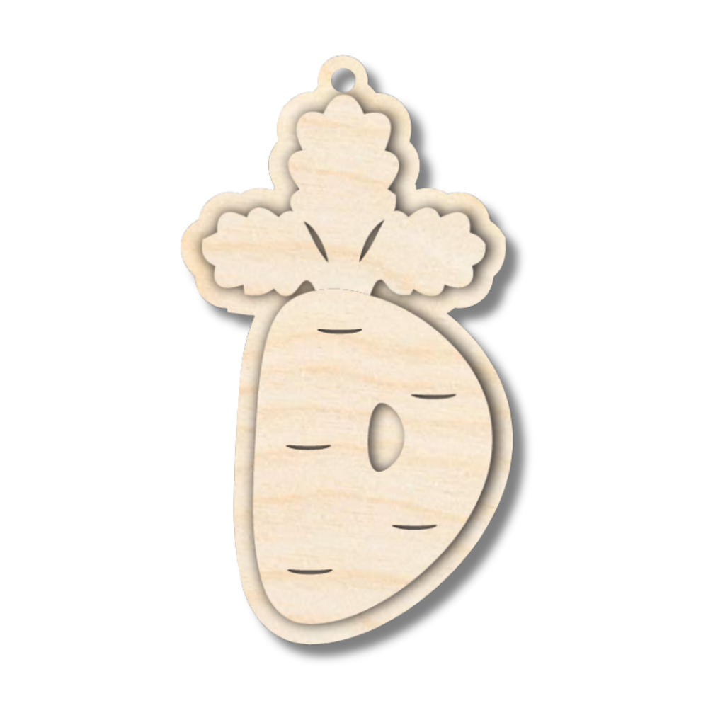 Unfinished Wood Layered Letter Carrot Tags | A-Z | 3 Piece | 6" Tall | 1/8" Wood | Wood Craft DIY