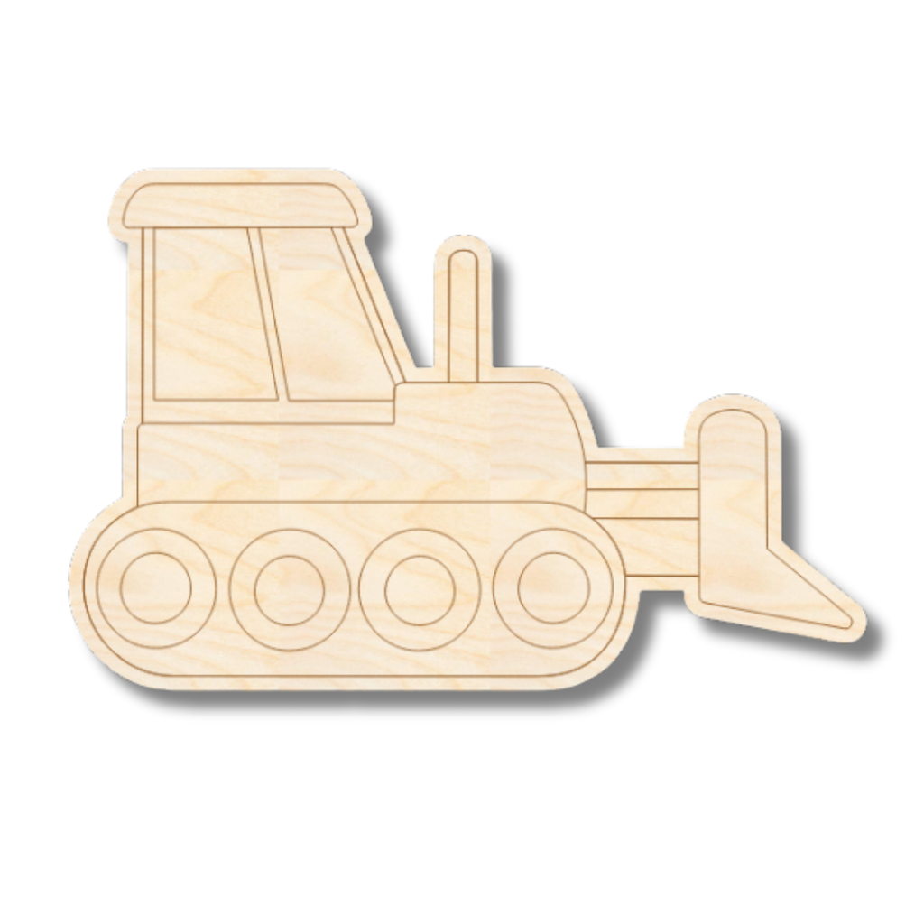 Unfinished Wood Etched Excavator Shape | Paint By Line Crafts | up to 30" DIY