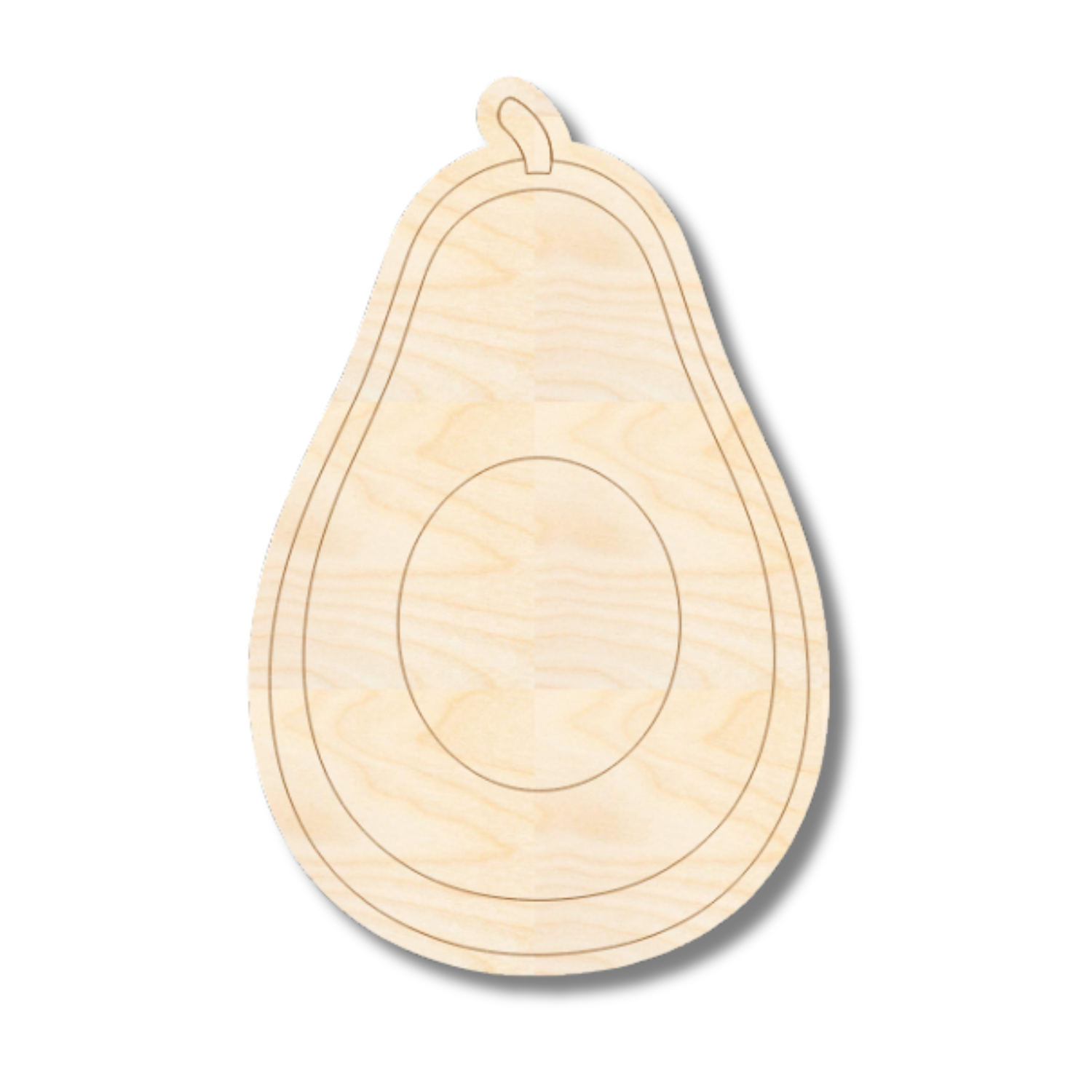 Unfinished Wood Etched Avocado Shape | Paint By Line Crafts | up to 30" DIY