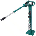 Green Pedestal Floor Compact Bender 7-Dies Versatile 44 Ft. Mount Telescoping Handle Maximum 5/8 In. Thick 1-15/16 In. W
