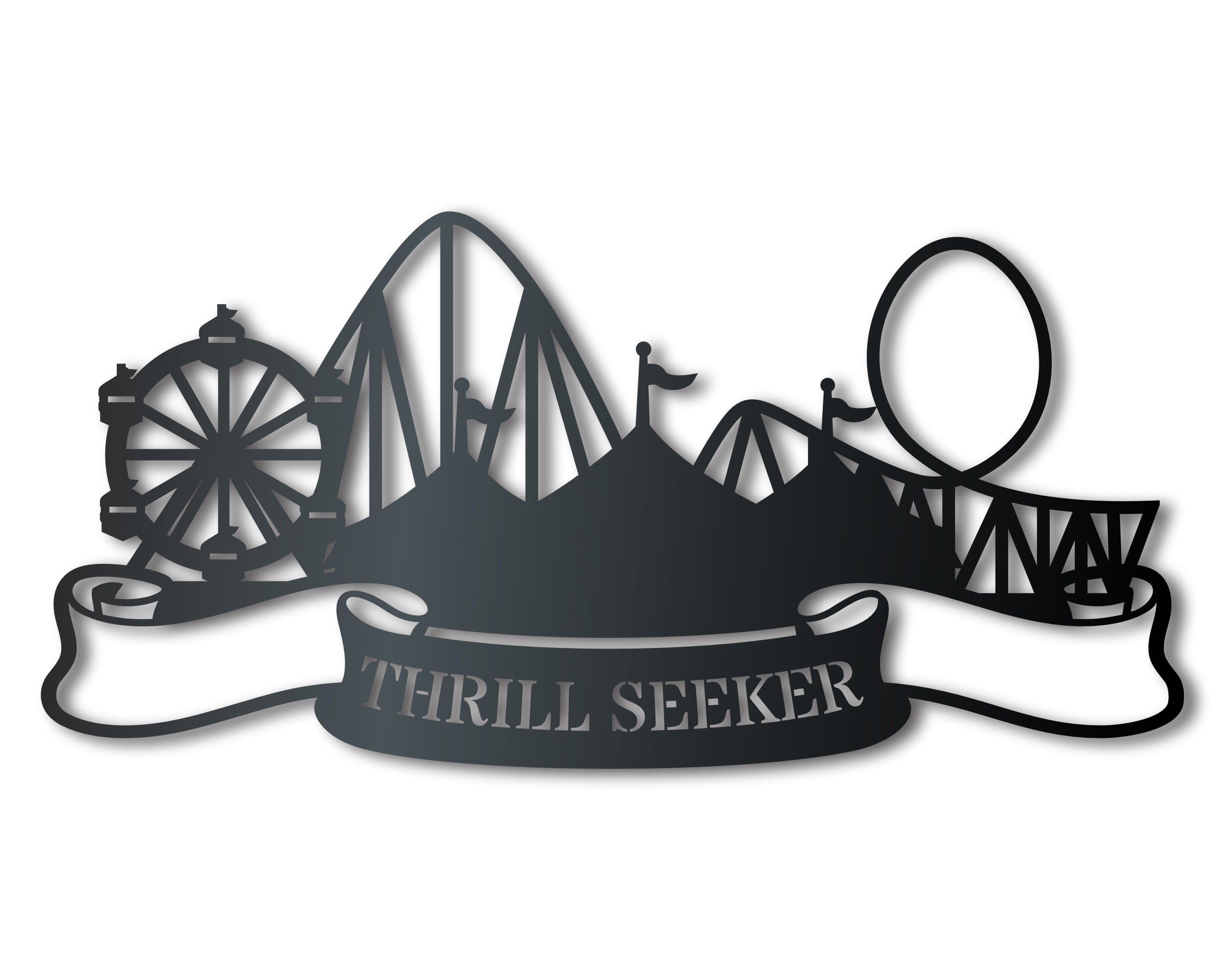 Custom Metal Amusement Park Wall Art | Indoor Outdoor | Up to 46" | Over 20 Color Options