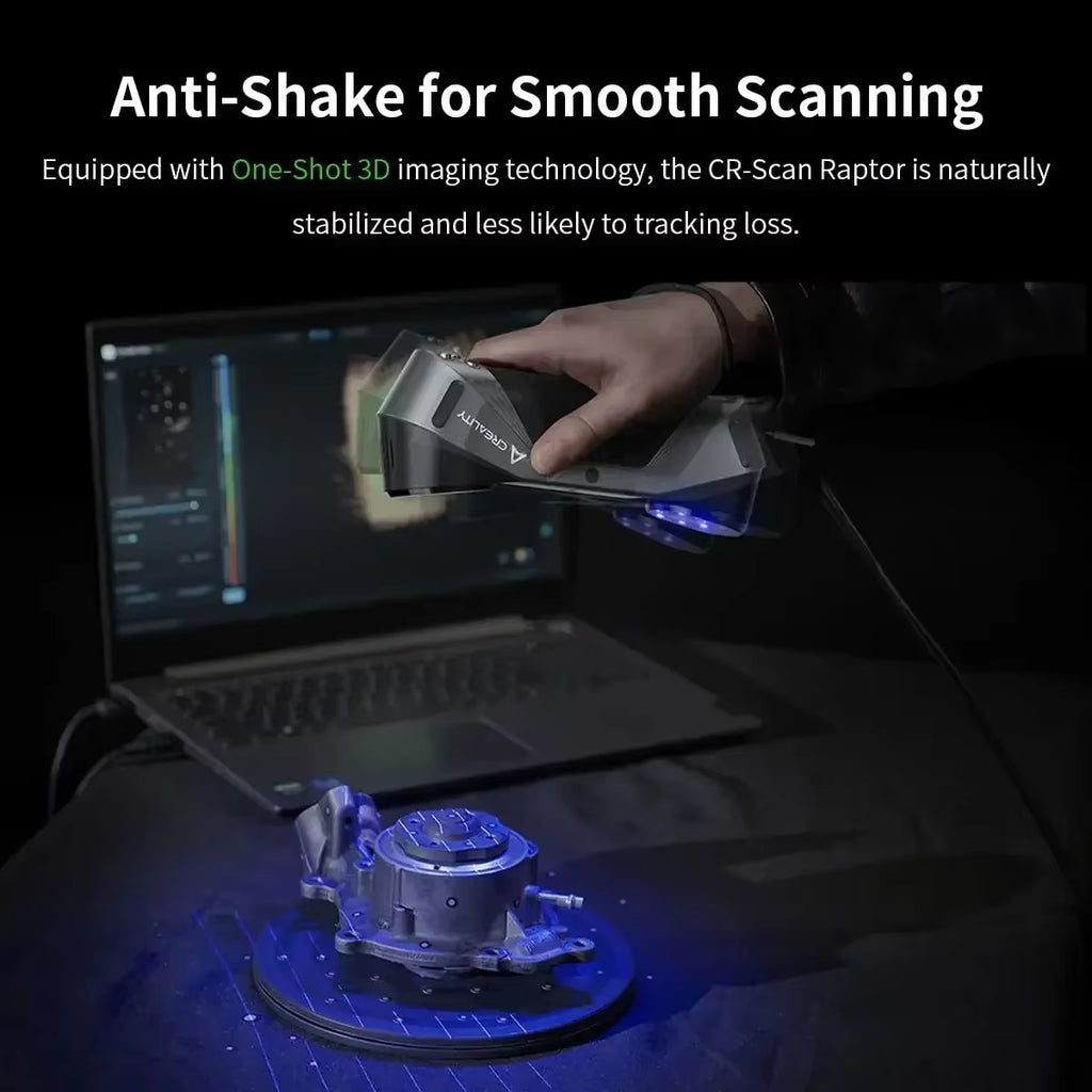 3D Scanner Cr-Scan Raptor Handheld Scan 0.02 Mm Accuracy 60Fps Scanning Speed Blue Laser NIR Light 3D Printing Scanner