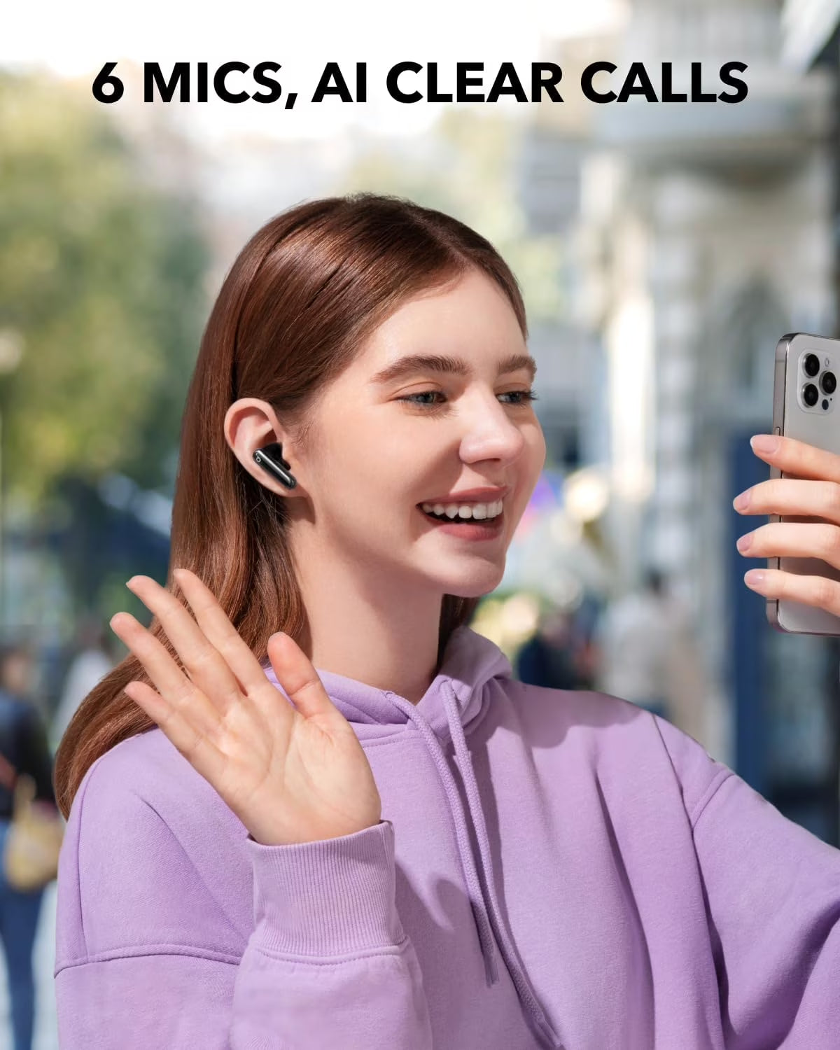 P40I by Anker, Noise Cancelling Wireless Earbuds, Black