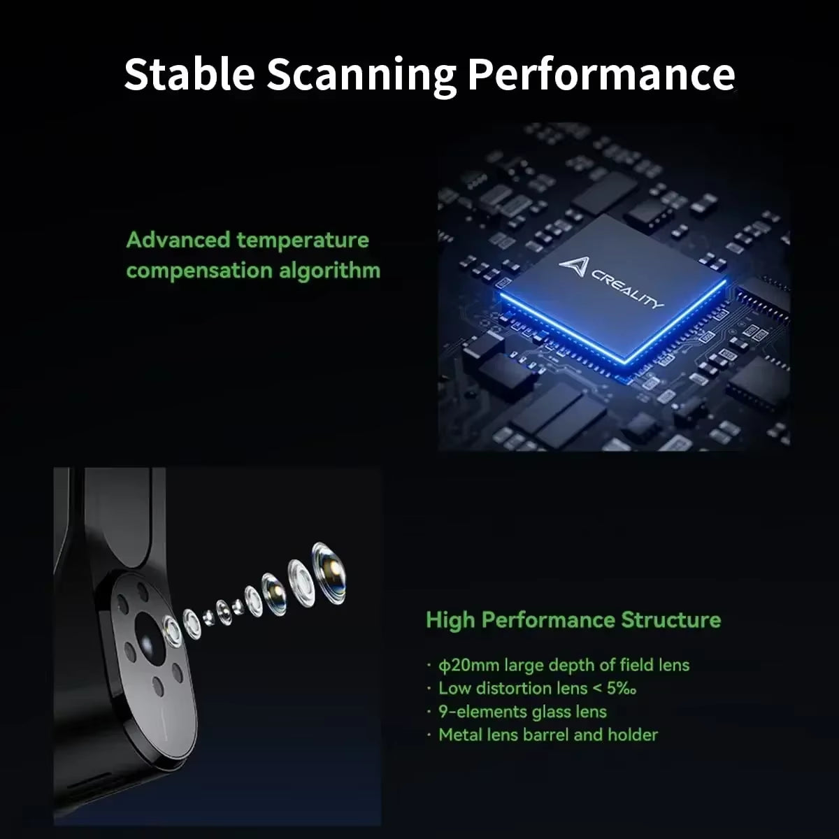 3D Scanner Cr-Scan Raptor Handheld Scan 0.02 Mm Accuracy 60Fps Scanning Speed Blue Laser NIR Light 3D Printing Scanner