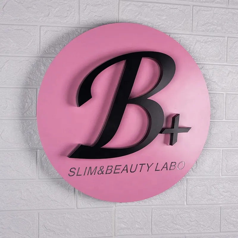 3D Backlit Acrylic Business Sign – Custom LED Logo Sign with Metal Backplate