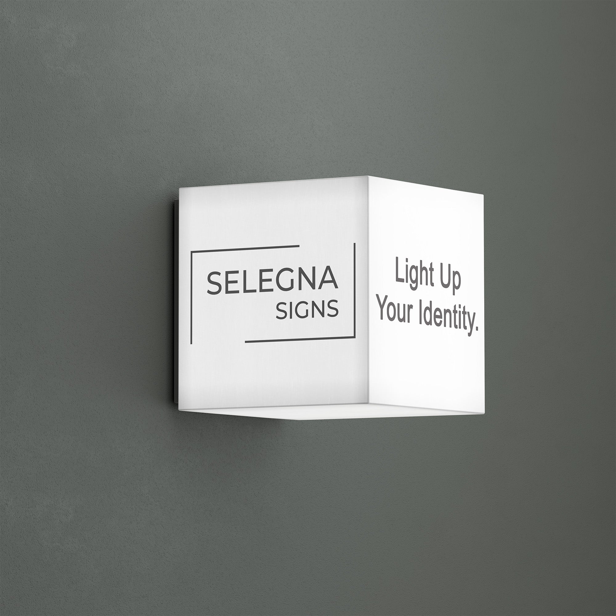 Cube LED Light Box Sign – Custom Acrylic Business Display
