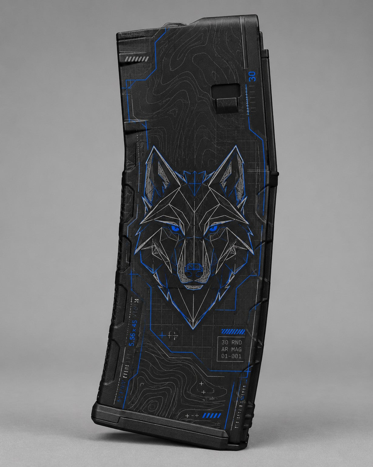 Custom Etched Wolf Magazine Design