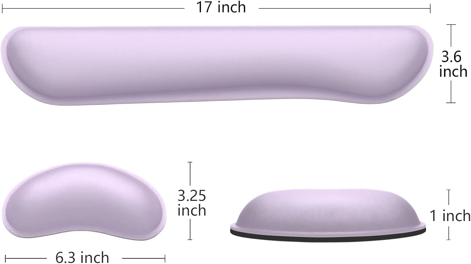 Memory Foam Keyboard Wrist Rest Set - Cute Vanilla Purple Design for Gaming & Office - Non-Slip Base for Ultimate Comfort & Pain Relief