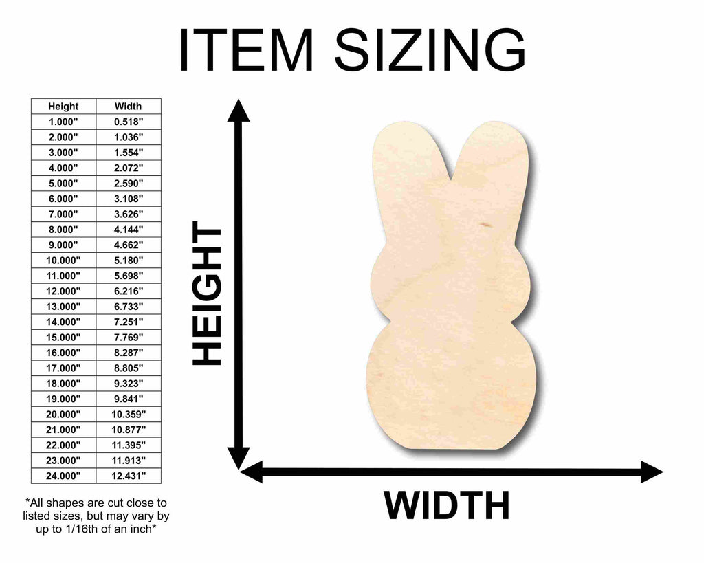 Unfinished Wood Easter Bunny Marshmallow Cutout - Craft- up to 46" DIY