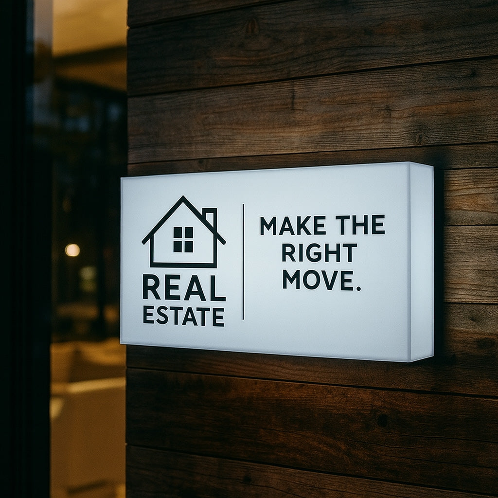 Rectangular LED Light Box Sign – Custom Acrylic Business Sign