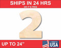 Unfinished Wood Block Number 2 - Craft - up to 46" DIY