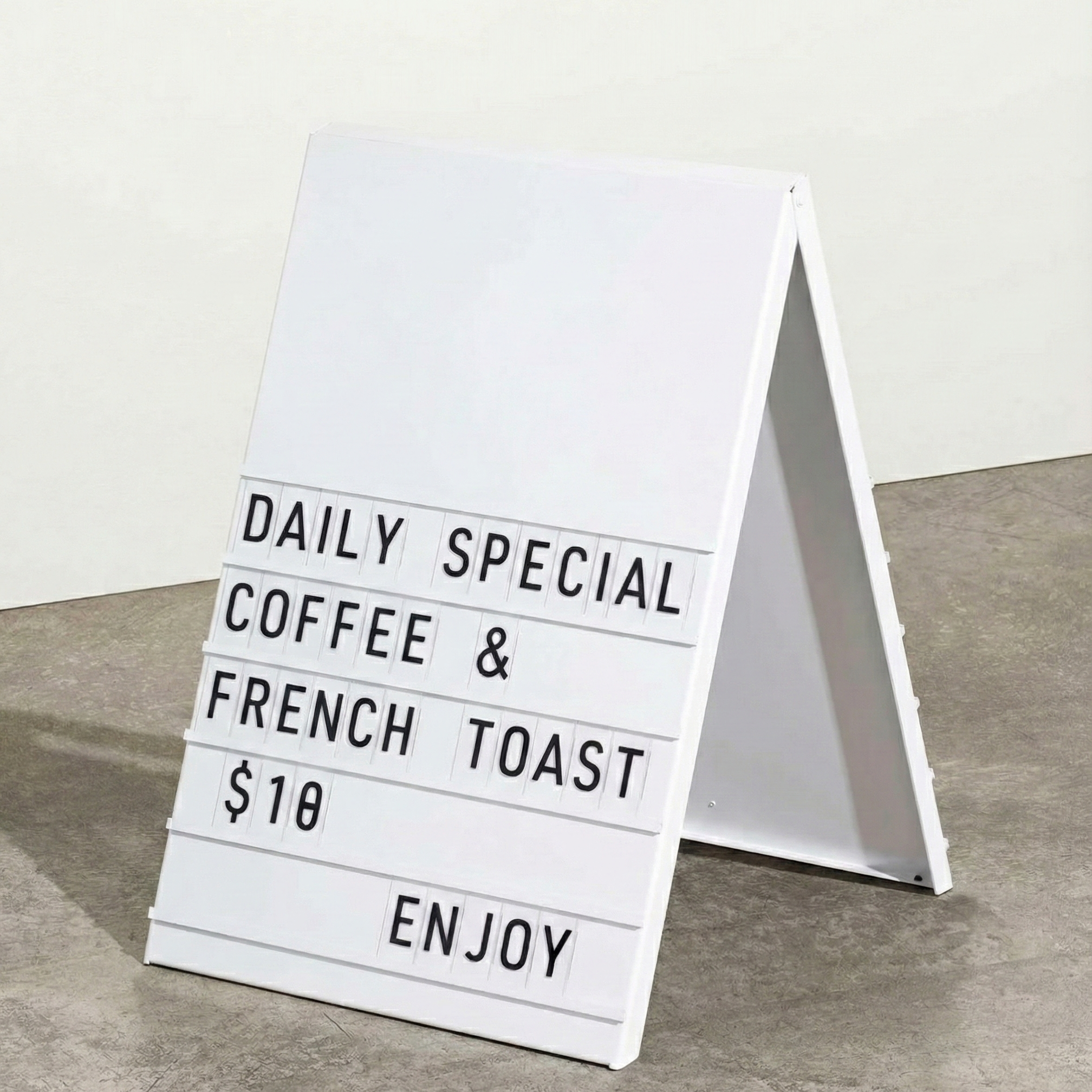 A-Frame Sidewalk Sign – Metal Sandwich Board with Changeable Letters